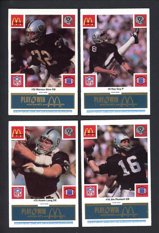 1986 McDonalds Los Angeles Raiders Complete Set Blue 559795