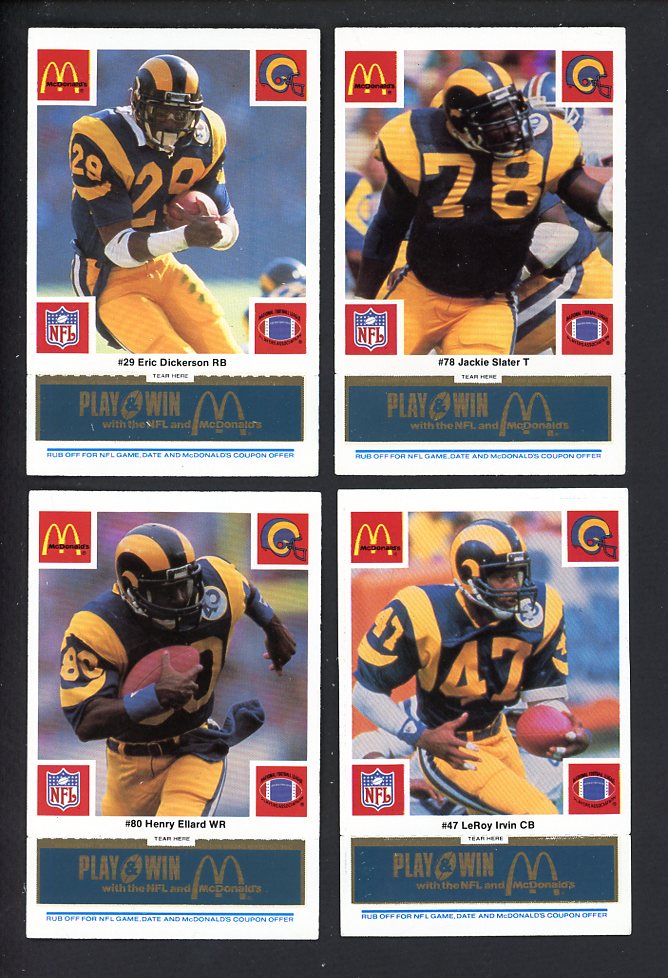 1986 McDonalds Los Angeles Rams Complete Set Blue 559798