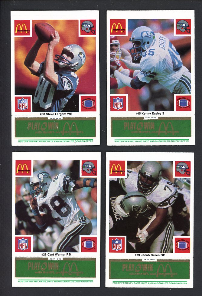 1986 McDonalds Seattle Seahawks Complete Set Green 559804