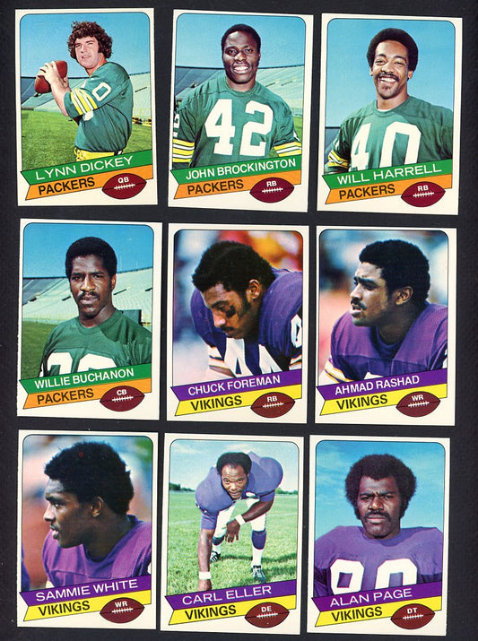 1977 Topps Green Bay Packers Minnesota Vikings Complete Set 559900