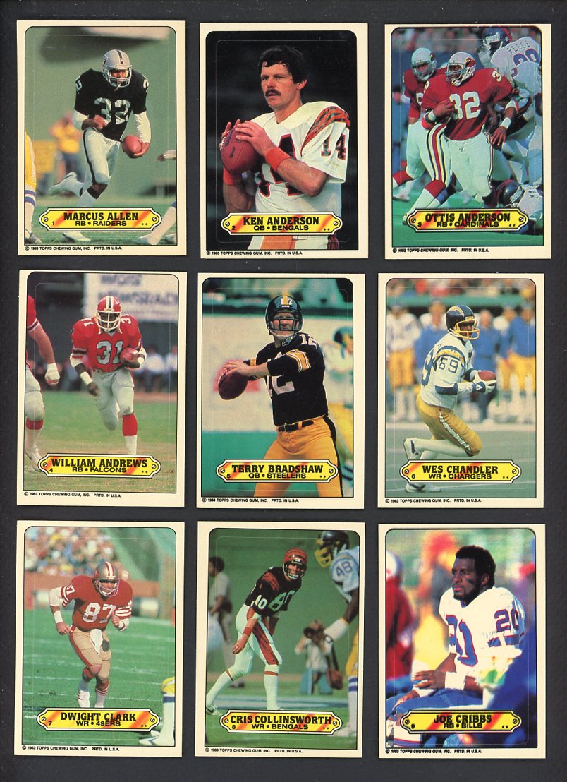 1983 Topps Football Sticker Inserts Complete Set 559905