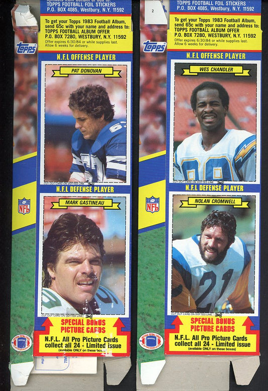 1983 Topps Football Sticker Boxes Complete Set 559922