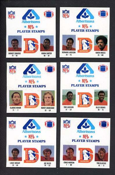1980 Police Denver Broncos Stamps Complete Set 560010