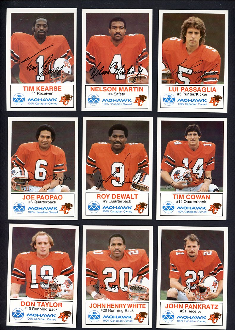 1983 Mohawk B.C. Lions Complete Set 560013