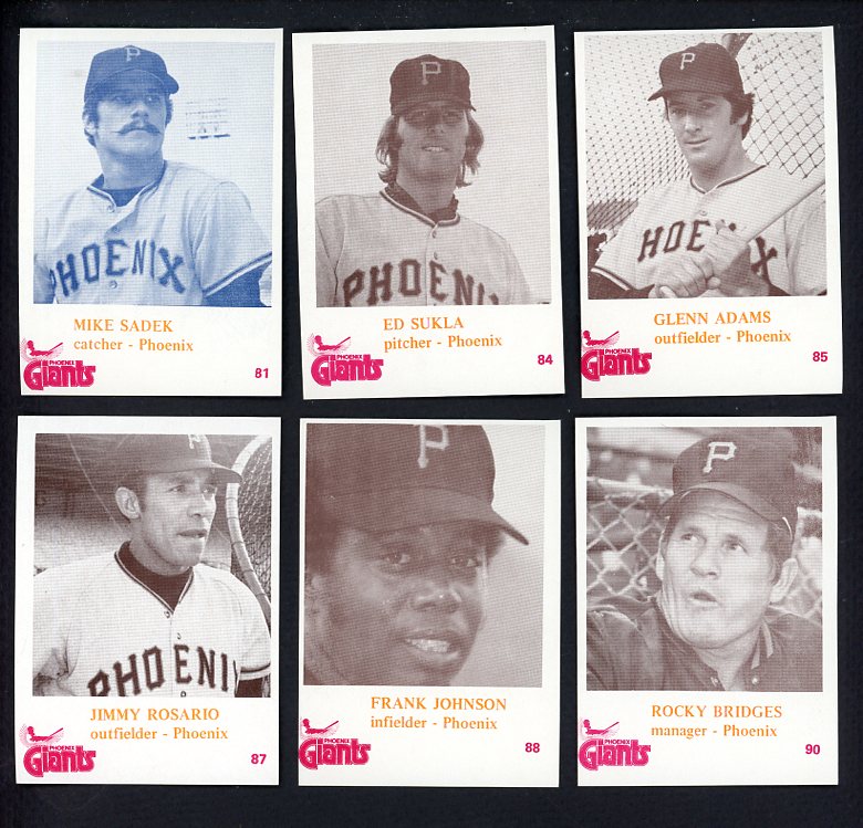 1974 Caruso Phoenix Giants Part Set Lot 6 Diff Rocky Bridges 560295