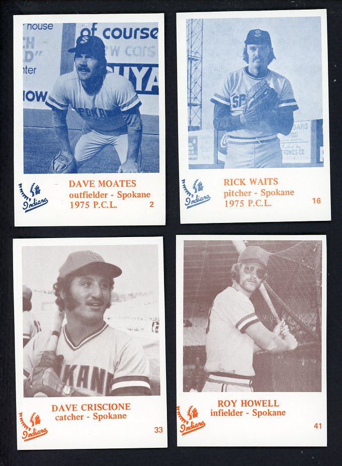 1974 1975 Caruso Spokane Indians Part Set Lot 4 Diff Rick Waits 560299