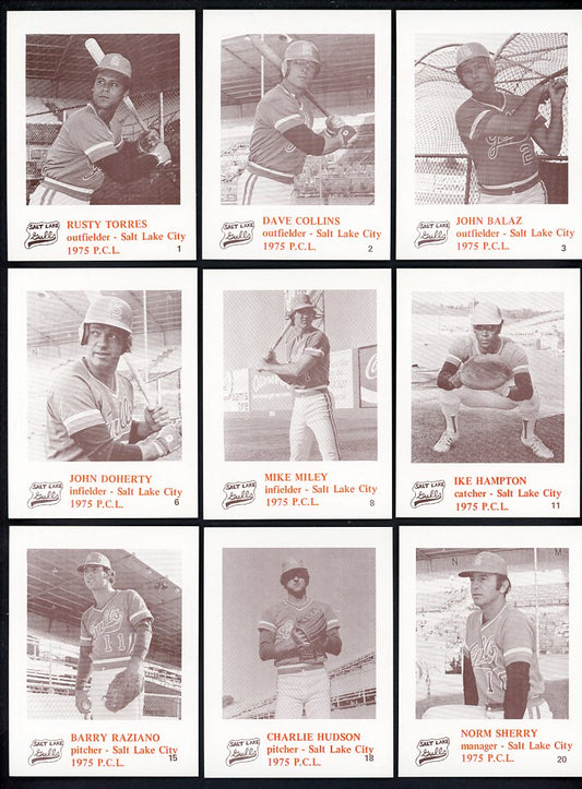 1975 Caruso Salt Lake City Gulls Part Set Lot 9 Diff Norm Sherry 560301