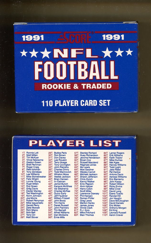 1991 Score Rookie Traded Football Complete Set Lot Of 2 560311