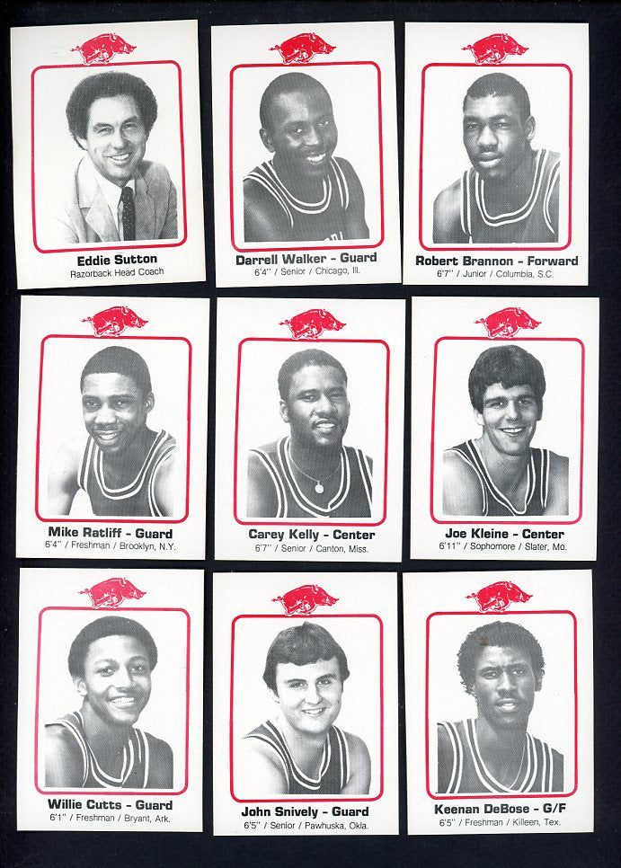 1982 Kamerling University Of Arkansas Basketball Complete Set 560337