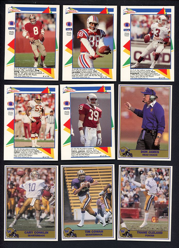 1991 1992 Pacific Football Complete Set Lot Of 2 560432