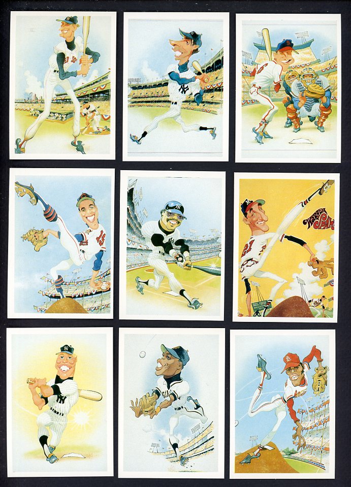 1985 Baseball Greats Caricatures Complete Set Mantle Mays 560472