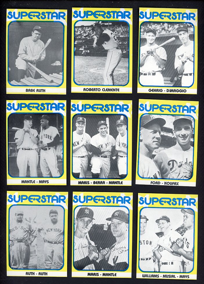 1980 TCMA Baseball Superstar Complete Set Ruth Mantle 560476
