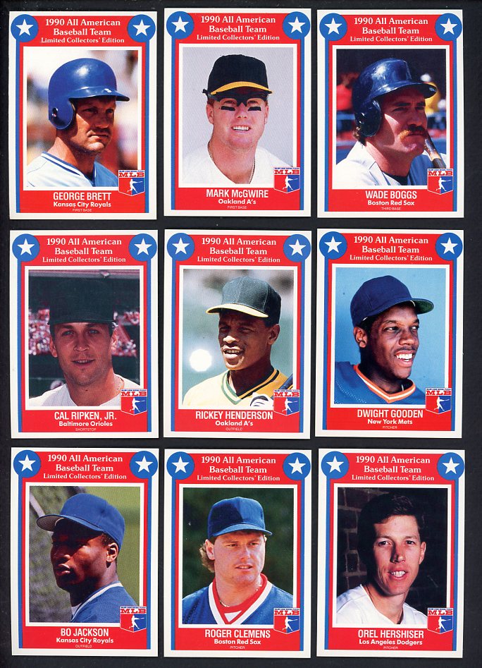 1990 MSA All American Baseball Set Lot 23 Diff Ripken Henderson 560481