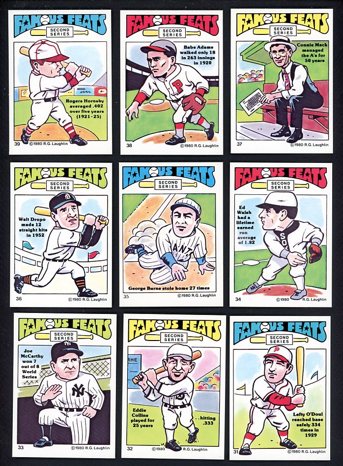1980 Laughlin Baseball Famous Feats Series 2 Complete Set 560483