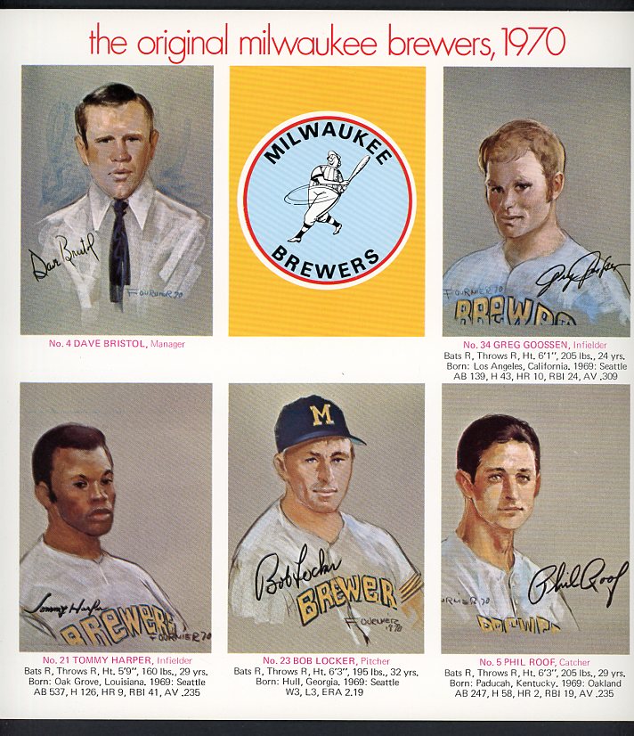1970 McDonalds Milwaukee Brewers Complete Set 560493