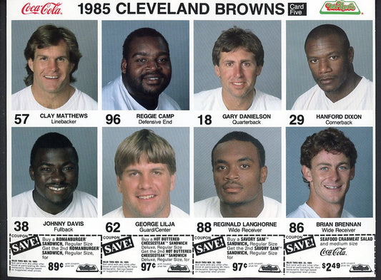 1985 Coke Mr. Hero Cleveland Browns Complete Set 560529