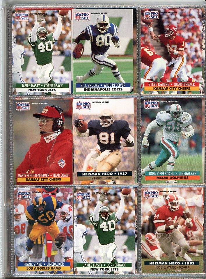 1991 Pro Set Mobil Fact Football Complete Set 560530