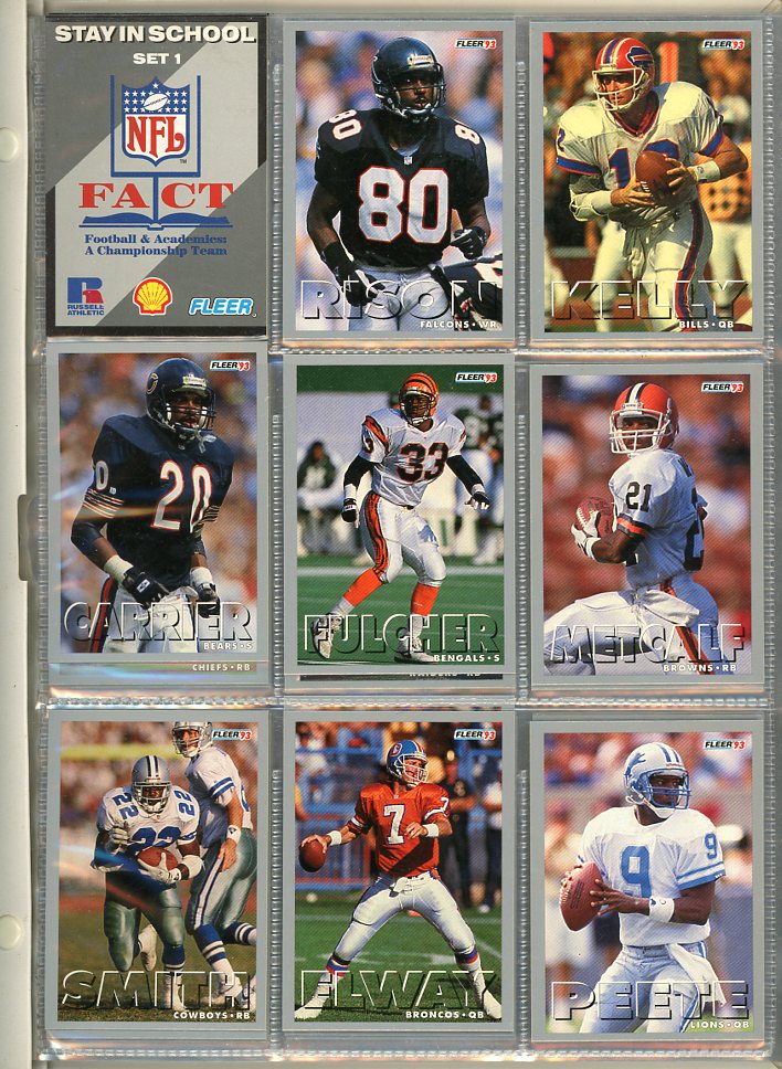 1993 Fleer Shell Fact Football Near Complete Set 560531