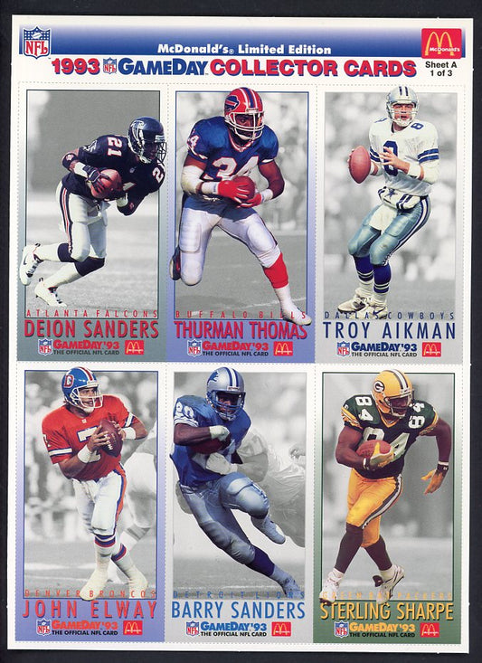 1993 McDonalds Game Day Football Complete Set Lot Of 10 560538