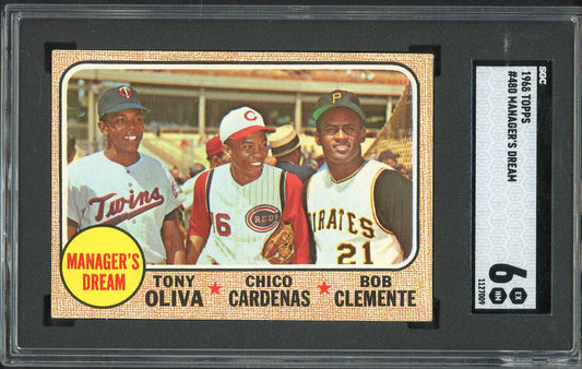 1968 Topps Baseball #480 Roberto Clemente Tony Oliva SGC 6 EX-MT 560542