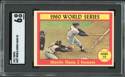 1961 Topps Baseball #307 World Series Game 2 Mickey Mantle SGC 6 EX-MT 560544
