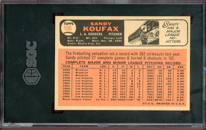 1966 Topps Baseball #100 Sandy Koufax Dodgers SGC 5 EX 560550