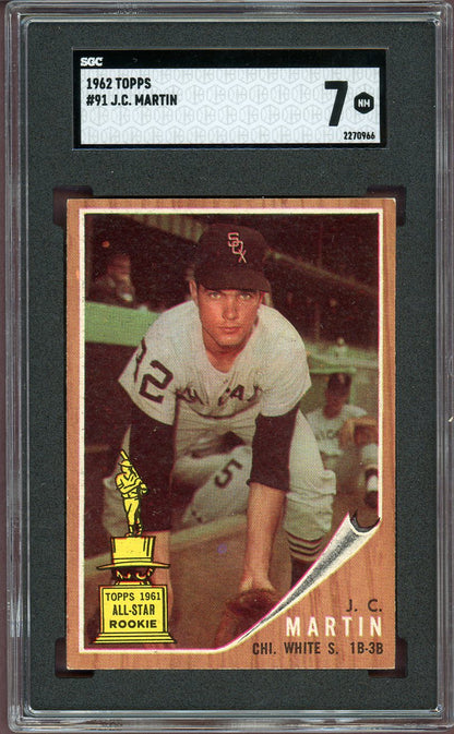1962 Topps Baseball #091 J.C. Martin White Sox SGC 7 NM 560552