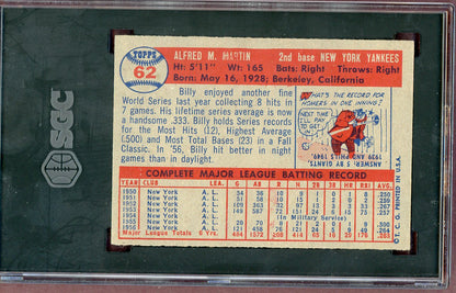 1957 Topps Baseball #062 Billy Martin Yankees SGC 5 EX 560557