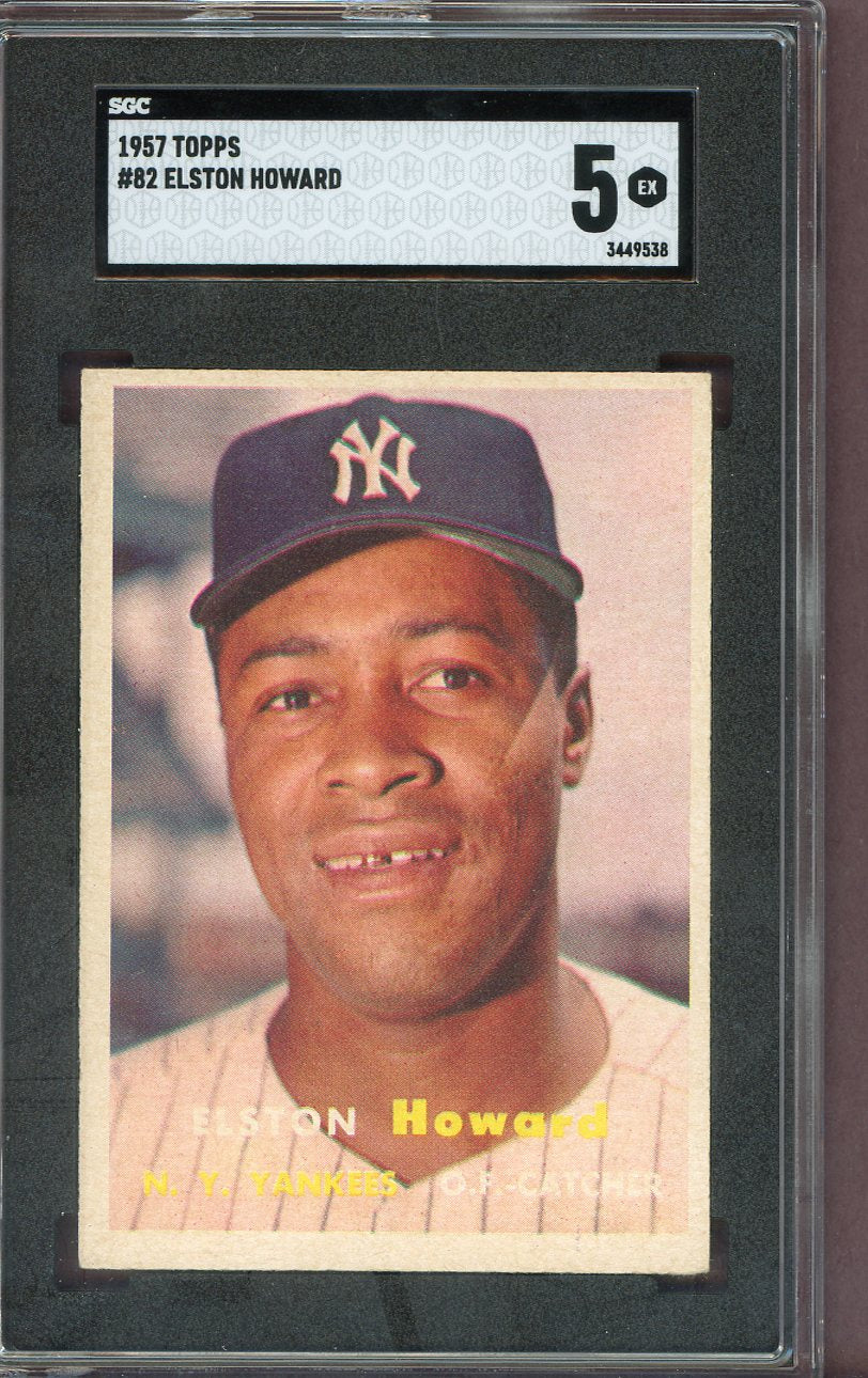1957 Topps Baseball #082 Elston Howard Yankees SGC 5 EX 560558