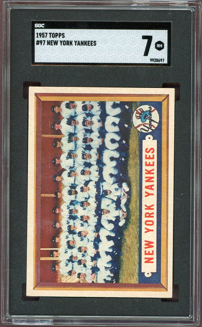 1957 Topps Baseball #097 New York Yankees Team SGC 7 NM 560560