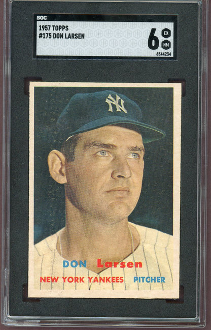 1957 Topps Baseball #175 Don Larsen Yankees SGC 6 EX-MT 560561