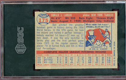 1957 Topps Baseball #175 Don Larsen Yankees SGC 6 EX-MT 560561