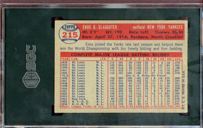 1957 Topps Baseball #215 Enos Slaughter Yankees SGC 5 EX 560562