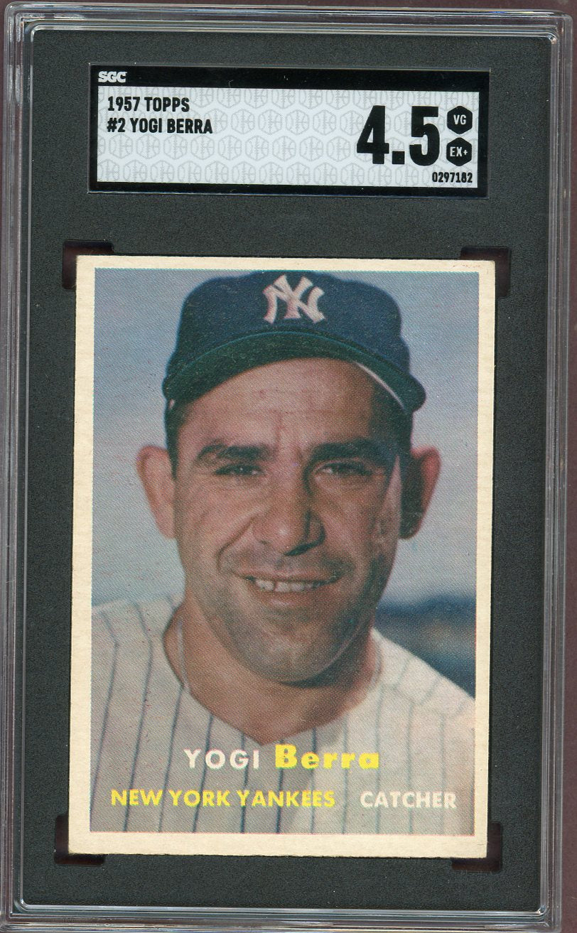 1957 Topps Baseball #002 Yogi Berra Yankees SGC 4.5 VG-EX+ 560564
