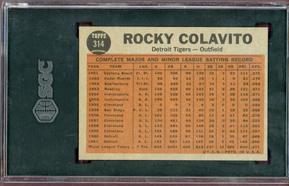 1962 Topps Baseball #314 Rocky Colavito IA Tigers SGC 5.5 EX+ 560569