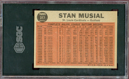 1962 Topps Baseball #317 Stan Musial IA Cardinals SGC 7 NM 560572