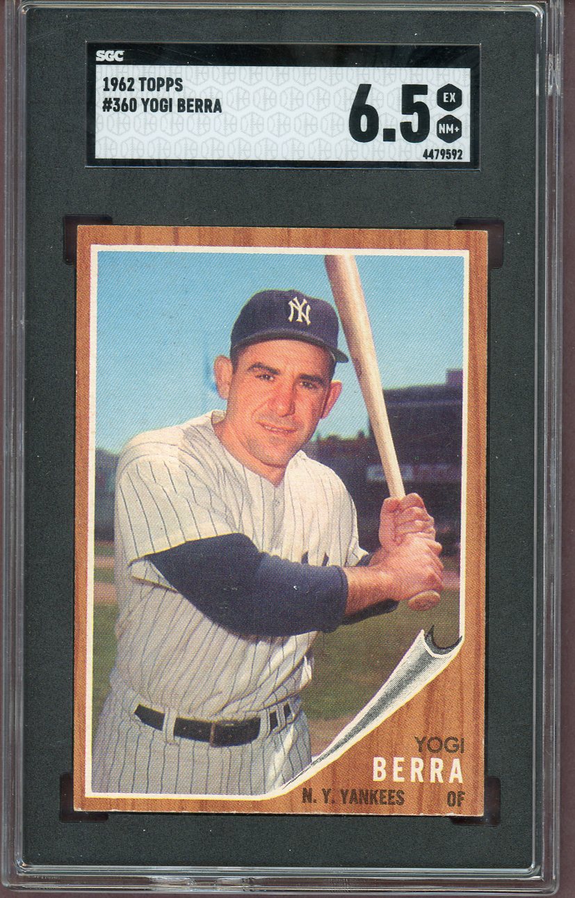 1962 Topps Baseball #360 Yogi Berra Yankee SGC 6.5 EX-MT+ 560573