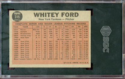1962 Topps Baseball #315 Whitey Ford IA Yankees SGC 6 EX-MT 560574