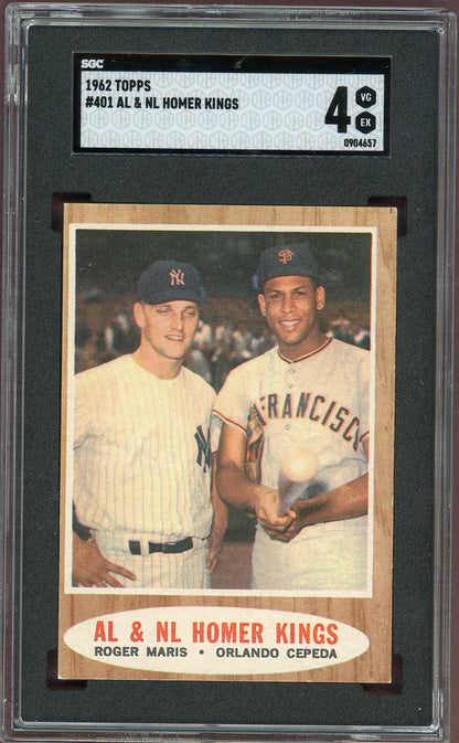 1962 Topps Baseball #401 Roger Maris Orlando Cepeda SGC 4 VG-EX 560576