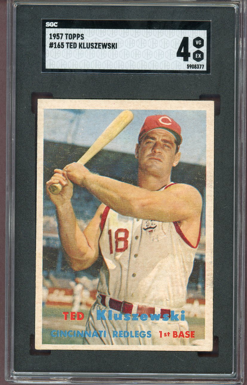 1957 Topps Baseball #165 Ted Kluszewski Reds SGC 4 VG-EX 560577