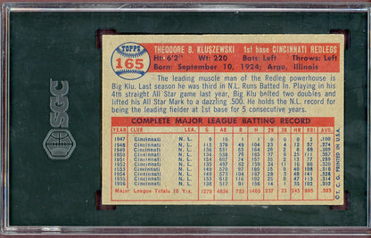 1957 Topps Baseball #165 Ted Kluszewski Reds SGC 4 VG-EX 560577