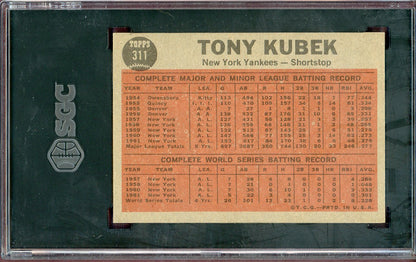 1962 Topps Baseball #311 Tony Kubek IA Yankees SGC 7 NM 560578