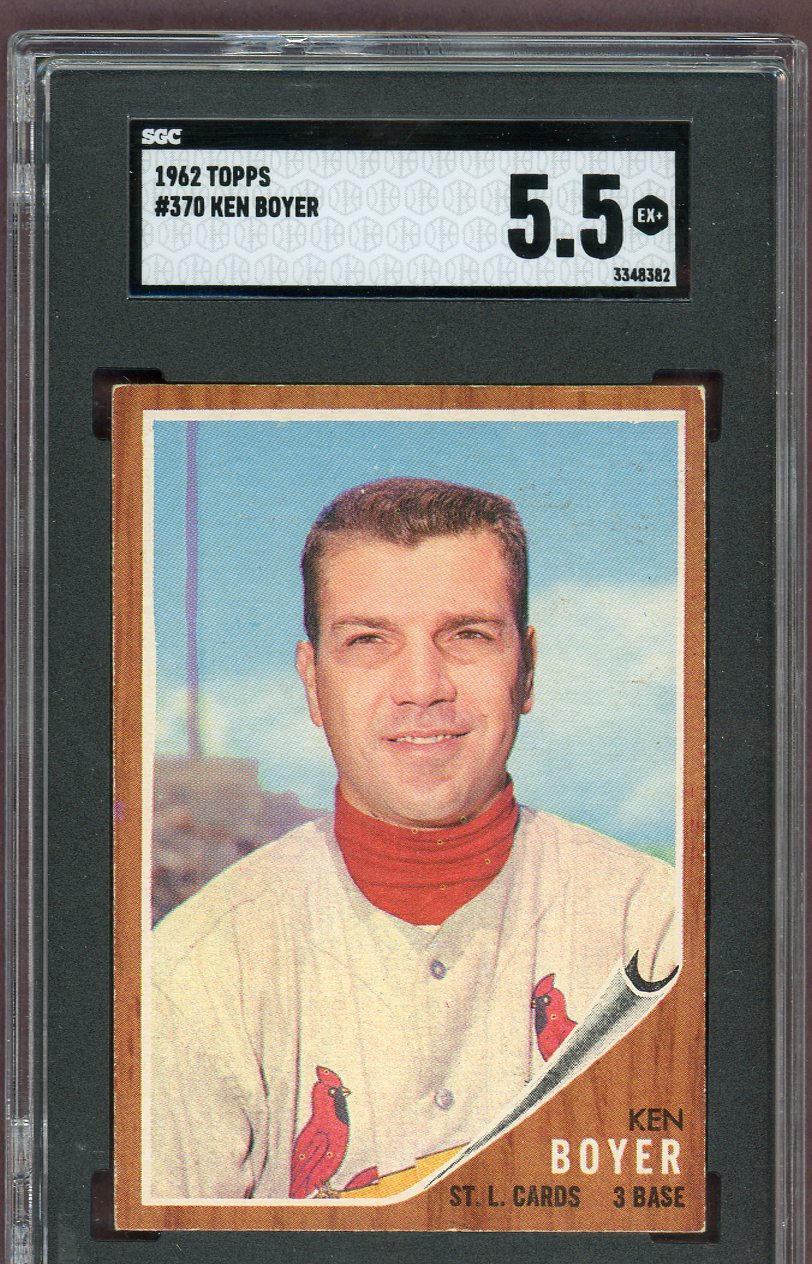 1962 Topps Baseball #370 Ken Boyer Cardinals SGC 5.5 EX+ 560584