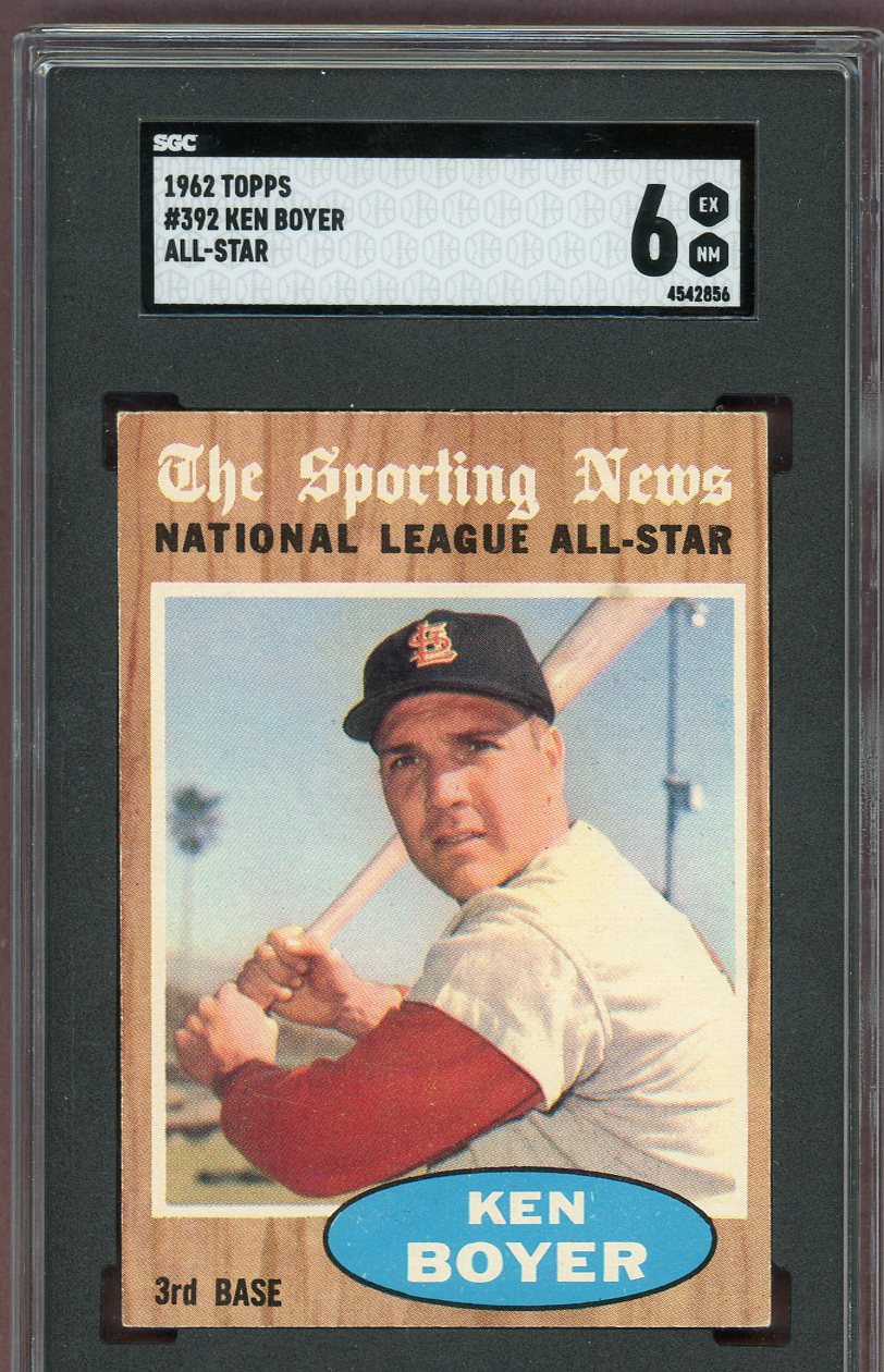 1962 Topps Baseball #392 Ken Boyer A.S. Cardinals SGC 6 EX-MT 560587
