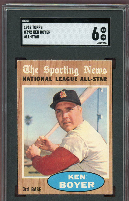 1962 Topps Baseball #392 Ken Boyer A.S. Cardinals SGC 6 EX-MT 560587