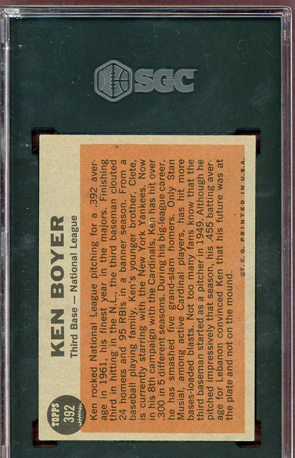 1962 Topps Baseball #392 Ken Boyer A.S. Cardinals SGC 6 EX-MT 560587