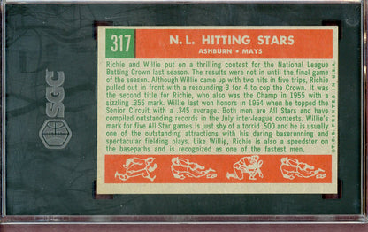 1959 Topps Baseball #317 Willie Mays Richie Ashburn SGC 7 NM 560590