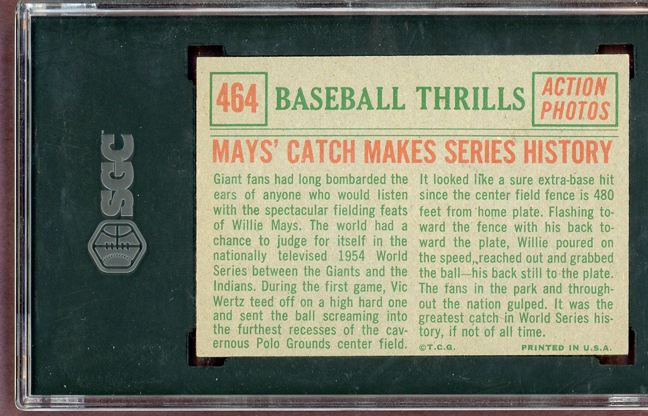 1959 Topps Baseball #464 Willie Mays IA Giants SGC 6 EX-MT 560592