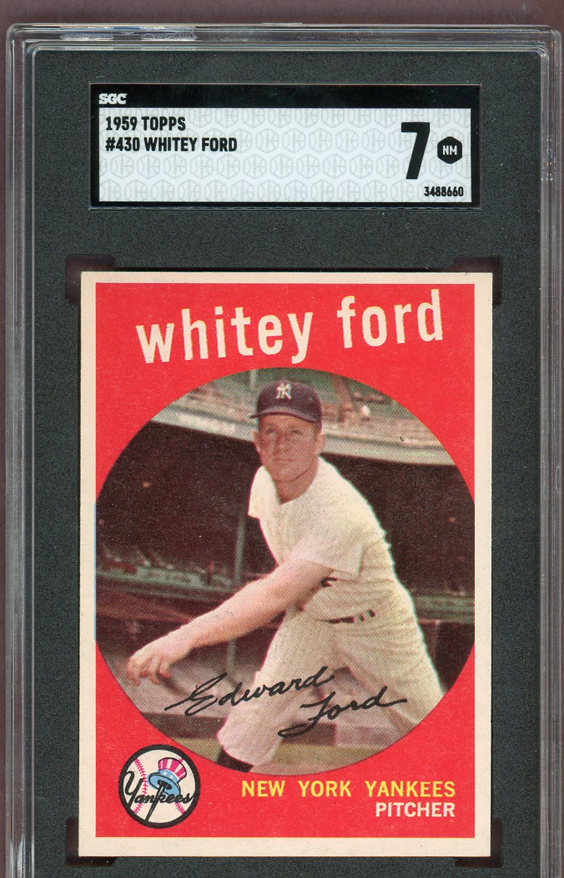 1959 Topps Baseball #430 Whitey Ford Yankees SGC 7 NM 560596