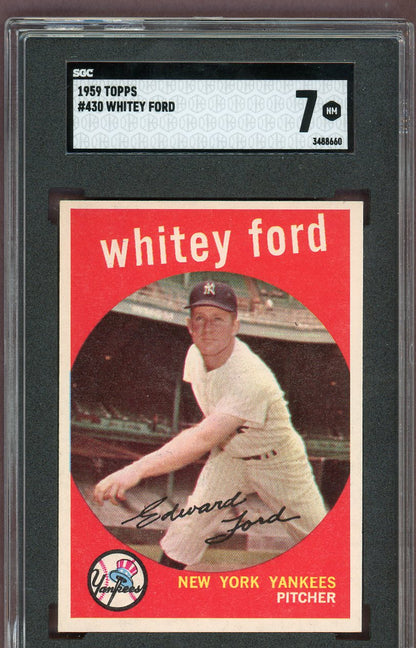 1959 Topps Baseball #430 Whitey Ford Yankees SGC 7 NM 560596